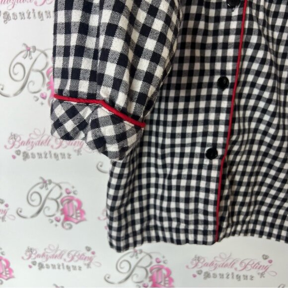 Rocky Mountain flannel company Black and White Checkered Top loon bird - Picture 4 of 6